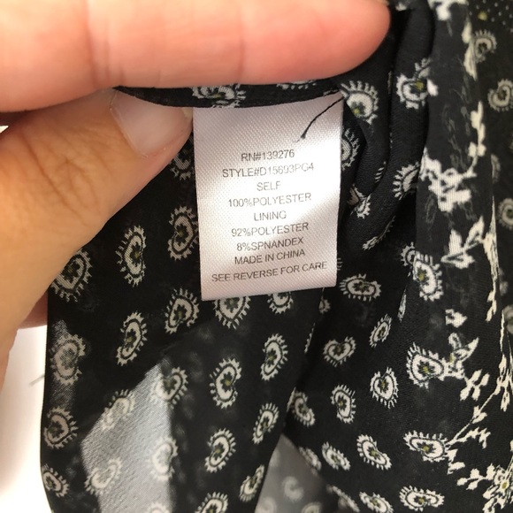 Daniel Rainn Black & White Patchwork Sheer Cottagecore Blouse - Picture 7 of 11